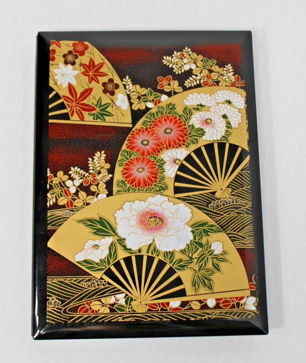 Nakatani Brothers Shokai Yamanaka Black Lacquerware Address Book, Unused